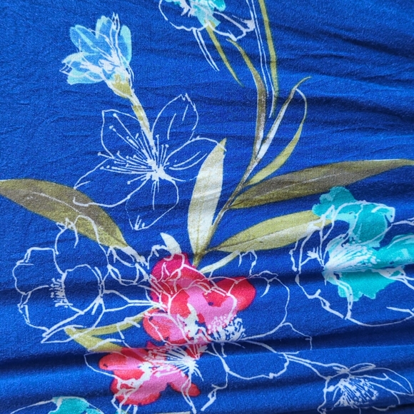 DONATING 1/20/25 Apt. 9 Blue Floral Elastic Waist Dress - Picture 6 of 8